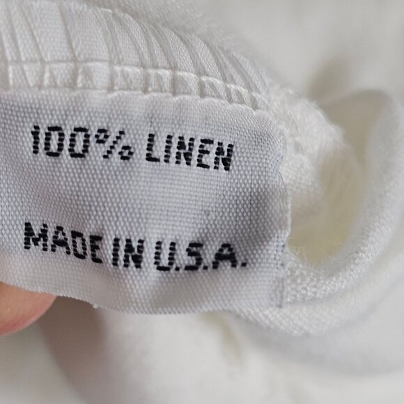 Bryn Walker M ivory Natural Fiber Linen Coastal Quiet Luxury Minimalist Top - Picture 8 of 10